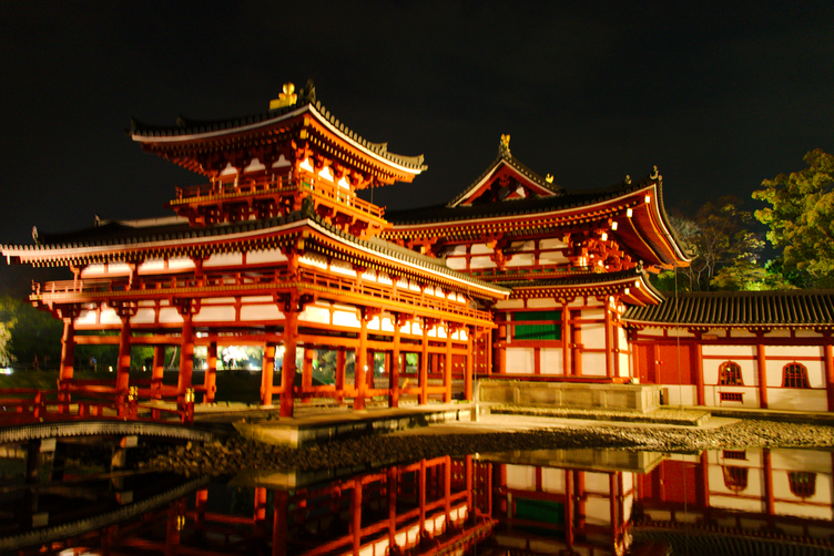 North wing of the Phoenix Hall at Byōdō-in Temple