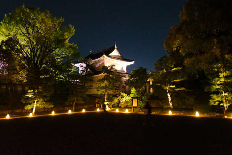 Tonan Sumi-yagura at Nijō-jō Castle during Nighttime Illumination