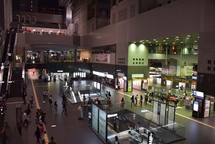 Inside Kyoto Station at Night