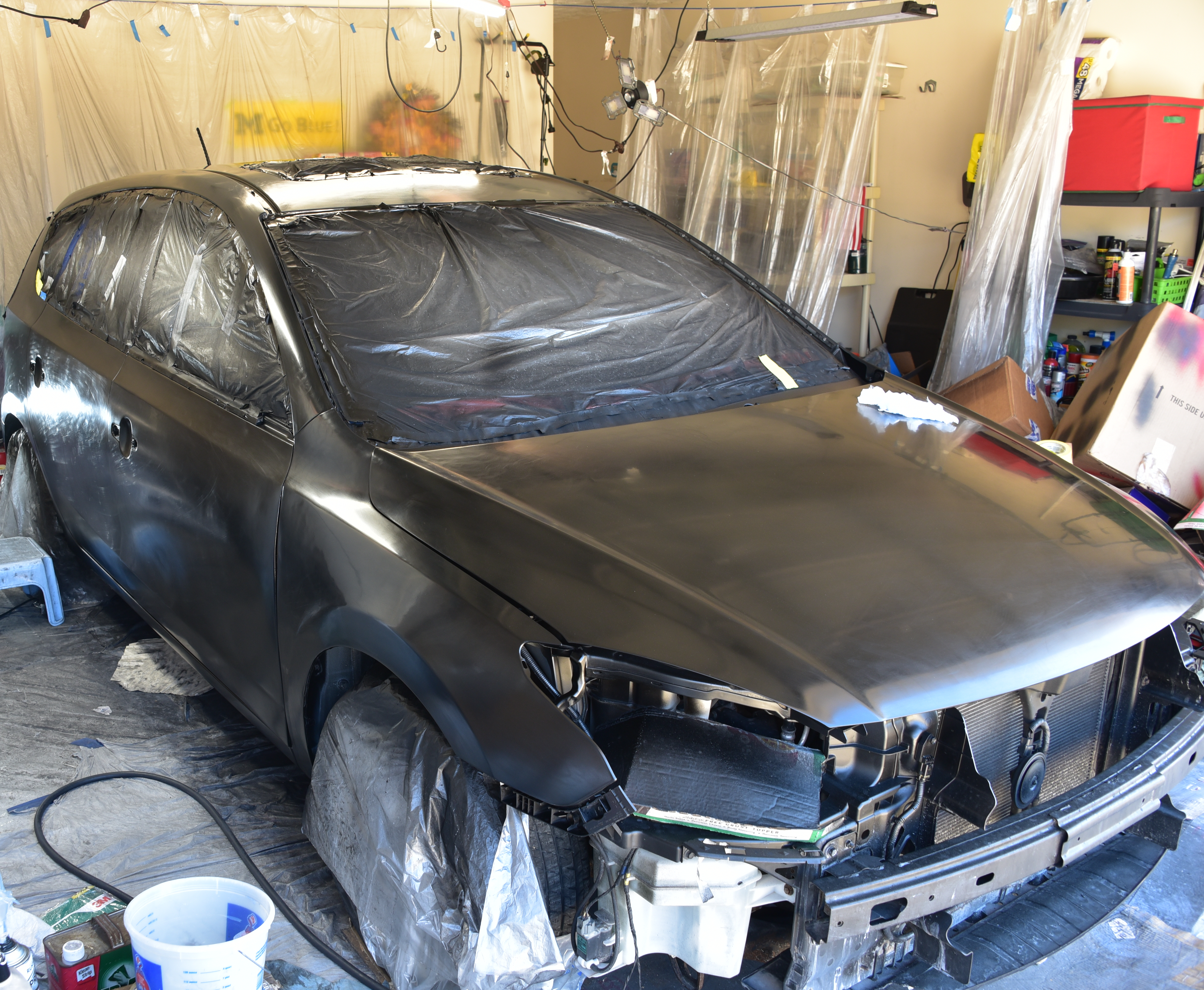 Car after base coat application