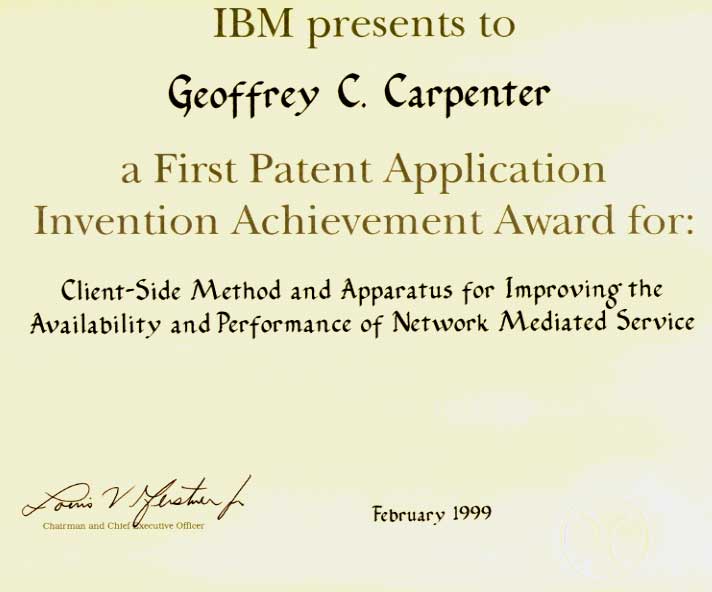 First Patent Application Invention Achievement Award