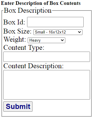 Initial Scanner form